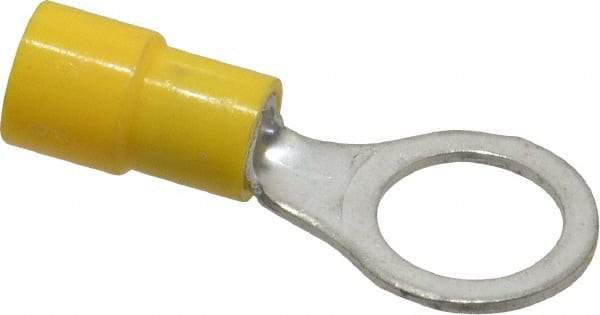 Made in USA - 12-10 AWG Fully Insulated Crimp Connection Circular Ring Terminal - 3/8" Stud, Copper Contact - Americas Tooling