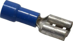 Made in USA - 16 to 14 AWG, Noninsulated, Female Wire Disconnect - 1/4 Inch Wide Tab, Blue - Americas Tooling