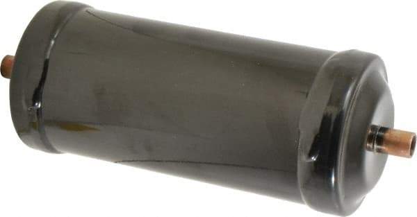 Parker - 3/8" Connection, 3" Diam, 8.86" Long, Refrigeration Liquid Line Filter Dryer - 7-3/4" Cutout Length, 361 Drops Water Capacity - Americas Tooling