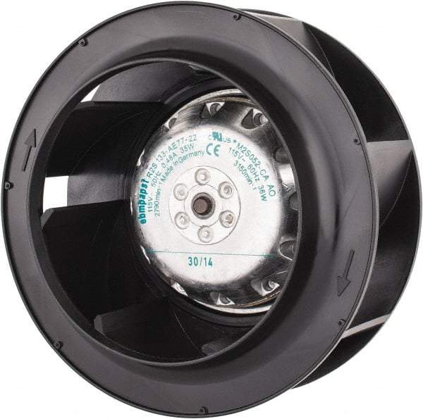 EBM Papst - Direct Drive, 170 CFM, Blower - 115 Volts, 3,150 RPM - Americas Tooling