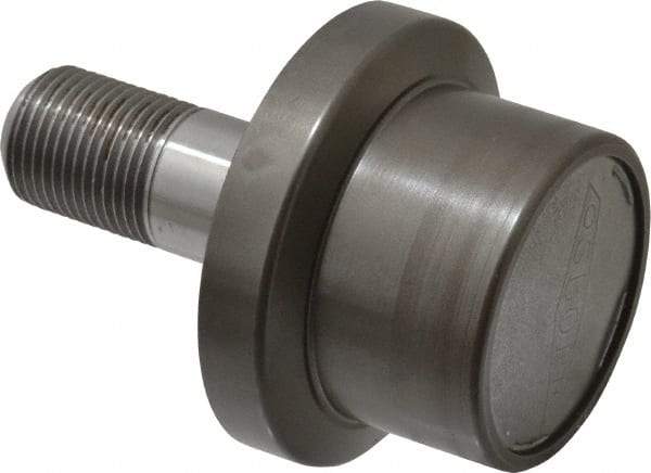 Osborn International - 2" Roller Diam x 1-11/16" Width, 7/8" Stud Diam x 2" Length, Flanged Concentric Stud Load Runner - Steel, 1-1/8" Thread Length, 7/8-14 Thread, 3-11/16" OAL, 1,620 Lb Dynamic Cap - Americas Tooling