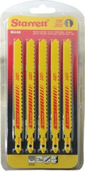 Starrett - 5" Long, 6 Teeth per Inch, Bi-Metal Jig Saw Blade - Toothed Edge, 3/8" Wide x 0.05" Thick, U-Shank, Alternate Tooth Set - Americas Tooling