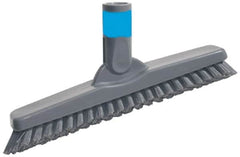 Unger - 1" Bristle Length, Polypropylene Scrub Brush - 9-1/2" OAL, Straight Handle, Gray, Plastic Block - Americas Tooling