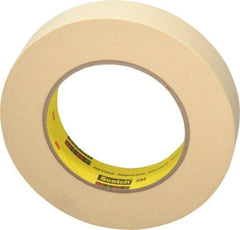 3M - 1" Wide x 60 Yd Long Tan Paper Masking Tape - Series 234, 5.9 mil Thick, 27 In/Lb Tensile Strength - Americas Tooling