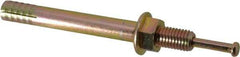 Wej-It - 5/8" Diam, 5/8" Drill, 6" OAL, 1-3/4" Min Embedment Hammer Drive Concrete Anchor - 1018 Iron (Pin)/Steel (Body), Zinc Yellow Dichromate Finish, Hex Nut Head, Hex Drive - Americas Tooling