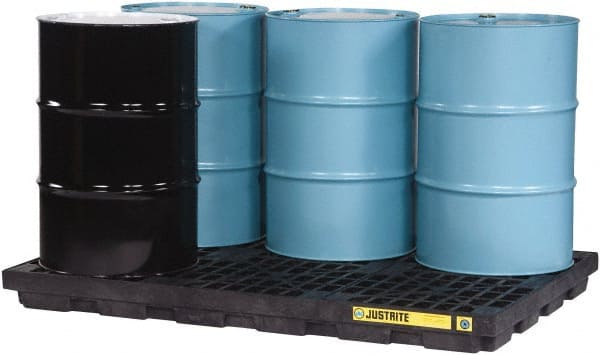 Justrite - 6 Drum, 73 Gallon Sump Capacity, Accumulation Center - Americas Tooling