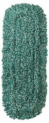 Rubbermaid - 48" Long x 5" Wide Microfiber Dust Mop Head - Slip-On/Slip-Through Backing, Green, Looped Head - Americas Tooling