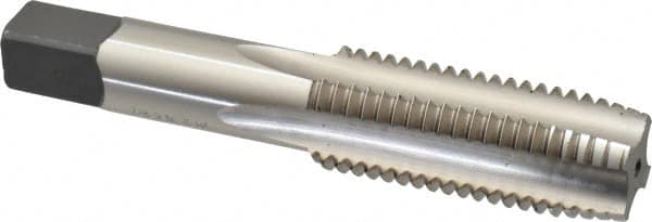 Hertel - 7/8-9 UNC 3B 4 Flute Bright Finish High Speed Steel Straight Flute Standard Hand Tap - Plug, Right Hand Thread, 4-11/16" OAL, H4 Limit - Exact Industrial Supply