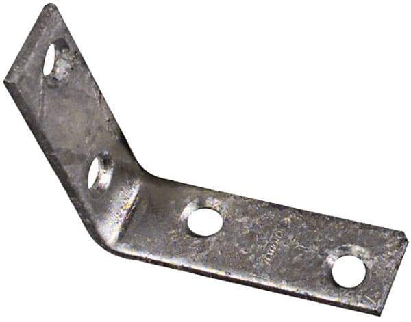 National Mfg. - 2-1/2" Long x 5/8" Wide, Steel, Corner Brace - Hot-Dipped Galvanized - Americas Tooling