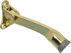 National Mfg. - 4" Projection Kickdown Door Stop - Door Mount, Brass Finish - Americas Tooling