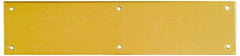 National Mfg. - 3-1/2" Wide x 15" OAL Solid Brass Push Plate - Solid Steel Finish - Americas Tooling