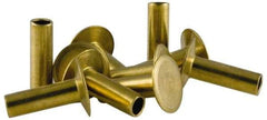 RivetKing - 0.134 to 0.141" Hole Diam, Countersunk Head, Zinc Plated Steel, Semi Tubular Rivet - 3/8 Head Diam, 7/16" Length Under Head, 150° Countersunk Head, 3/16 Body Diam - Americas Tooling