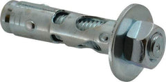 Powers Fasteners - 5/8" Diam, 5/8" Drill, 2-1/4" OAL, Sleeve Concrete Anchor - 1018 Steel, Hex Nut Head, Hex Drive - Americas Tooling