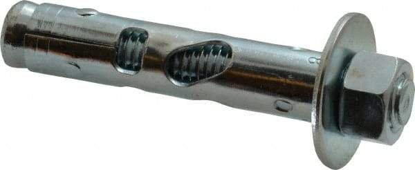 Powers Fasteners - 5/8" Diam, 5/8" Drill, 3" OAL, Sleeve Concrete Anchor - 1018 Steel, Hex Nut Head, Hex Drive - Americas Tooling