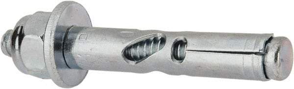 Powers Fasteners - 1/4" Diam, 1/4" Drill, 1-3/8" OAL, Sleeve Concrete Anchor - 1018 Steel, Acorn Nut Head, Hex Drive - Americas Tooling