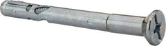 Powers Fasteners - 3/8" Diam, 3/8" Drill, 4" OAL, Sleeve Concrete Anchor - 1018 Steel, Flat Head, Combination Slotted/Phillips Drive - Americas Tooling