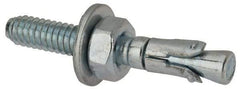 Powers Fasteners - 1/4" Diam, 1/4" Drill, 1-3/4" OAL, Wedge Expansion Concrete Anchor - 1018 Steel, Zinc-Plated Finish, Hex Nut Head, Hex Drive, 3/4" Thread Length - Americas Tooling