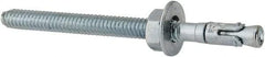 Powers Fasteners - 1/4" Diam, 1/4" Drill, 3-1/4" OAL, Wedge Expansion Concrete Anchor - 1018 Steel, Zinc-Plated Finish, Hex Nut Head, Hex Drive, 2-1/4" Thread Length - Americas Tooling