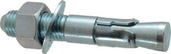 Powers Fasteners - 1" Diam, 1" Drill, 6" OAL, 1" Min Embedment Wedge Expansion Concrete Anchor - 1018 Steel, Zinc-Plated Finish, Hex Nut Head, Hex Drive, 2-3/8" Thread Length - Americas Tooling