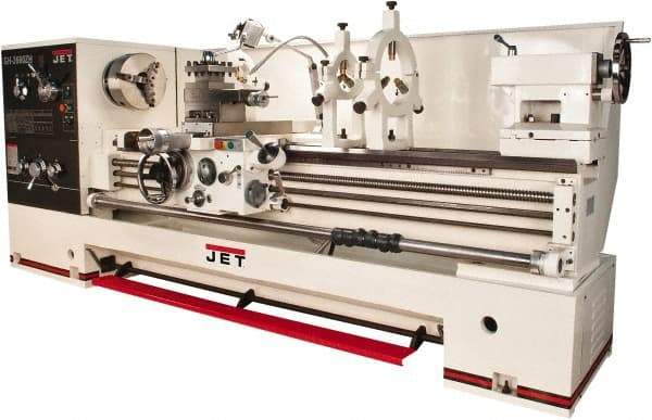 Jet - 26" Swing, 40" Between Centers, 230 Volt, Triple Phase Engine Lathe - 4MT Taper, 10 hp, 36 to 1,800 RPM, 4-1/8" Bore Diam - Americas Tooling