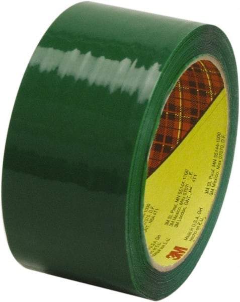 3M - 2" x 55 Yd Green Rubber Adhesive Sealing Tape - Polypropylene Film Backing, 2.5 mil Thick, 60 Lb Tensile Strength, Series 373 - Americas Tooling