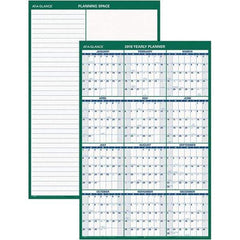 AT-A-GLANCE - 1 Sheet, 24 x 36", Erasable Wall Calendar - Green & White - Americas Tooling