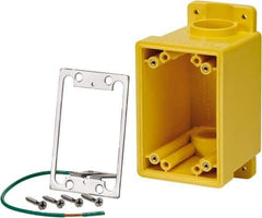 Leviton - 1 Gang, (2) 1" Knockouts, PVC Rectangle Outlet Box - 152.4mm Overall Height x 79.4mm Overall Width x 88.9mm Overall Depth - Americas Tooling