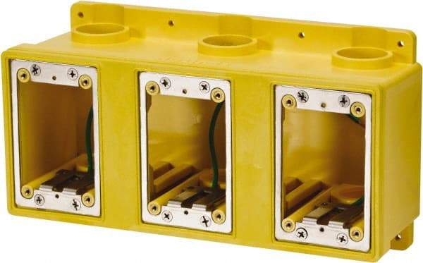 Leviton - 3 Gang, (6) 1" Knockouts, PVC Rectangle Outlet Box - 276.2mm Overall Height x 3-1/2" Overall Depth - Americas Tooling