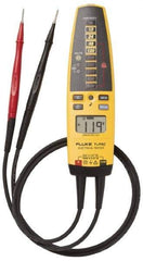 Fluke - 10.2 VAC/VDC to 600 VAC/VDC, Voltage Tester - LCD and LED Display, +/-2% Basic DC Accuracy, AAA Power Supply - Americas Tooling