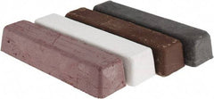 Made in USA - 1/4 Lb Emery, Rouge & Tripoli Compound - Grade C, Black, Brown, Red & White, Use on Aluminum, Carbon, Chrome, Copper, Gold, Iron, Nickel, Pewter, Plastic, Platinum, Rubber, Silver, Stainless Steel, Steel, Sterling, White Metals, Wood & Zinc - Americas Tooling