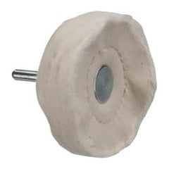 Made in USA - 3" Diam x 3/4" Thick, Loose Sewn Mounted Buffing Wheel - Americas Tooling