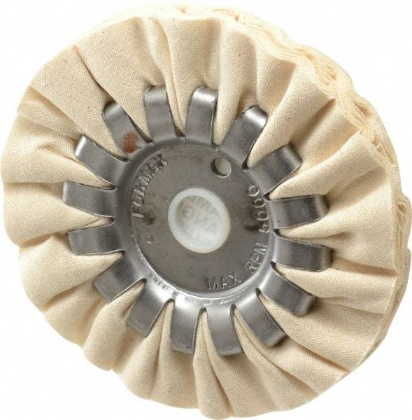 Made in USA - 4" Diam x 1/2" Thick Unmounted Buffing Wheel - 14 Ply, Bias Cut, 1/2" Arbor Hole - Americas Tooling