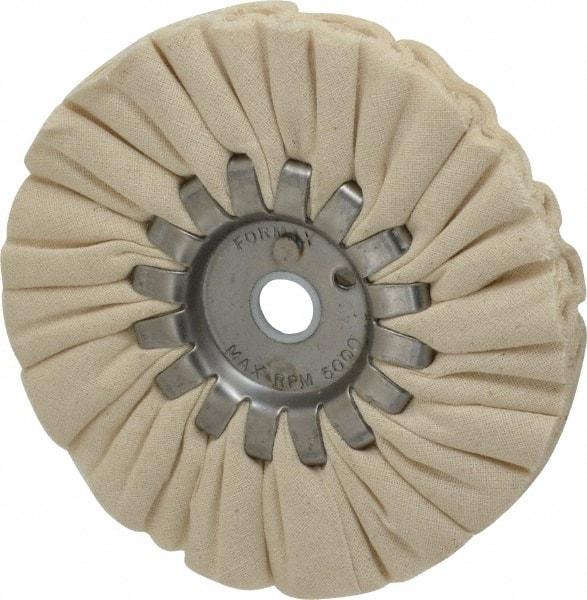 Made in USA - 5" Diam x 1/2" Thick Unmounted Buffing Wheel - 14 Ply, Bias Cut, 1/2" Arbor Hole - Americas Tooling