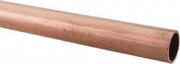 Mueller Industries - 10' Long, 5/8" OD x 1/2" ID, Grade C12200 Copper Water (K) Tube - 0.049" Wall Thickness, 0.343 Ft/Lb - Americas Tooling