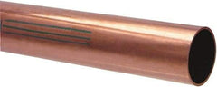 Mueller Industries - 10' Long, 3/8" OD x 1/4" ID, Grade C12200 Copper Water (K) Tube - 0.035" Wall Thickness, 0.145 Ft/Lb - Americas Tooling