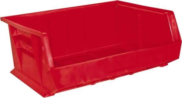 Durham - 14-5/8" Deep, Red Plastic Hang and Stack Bins - 7" High x 16-3/4" Wide x 14-5/8" Long - Americas Tooling