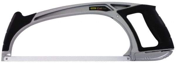 Stanley - 12" Hacksaw - 4-3/4" Throat Depth, Aluminum Handle, Contoured Design D-Style Handle - Americas Tooling