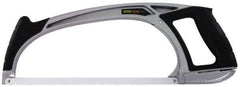 Stanley - 12" Hacksaw - 4-3/4" Throat Depth, Aluminum Handle, Contoured Design D-Style Handle - Americas Tooling