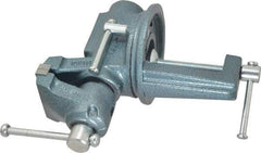 Wilton - 2-1/2" Jaw Width, 2-1/8" Opening Capacity, 1-3/4" Throat Depth, Steel Swivel Bench Vise - Clamp-On Base Attachment, 10.1" Long x 10.2" Wide x 5-2/5" High - Americas Tooling