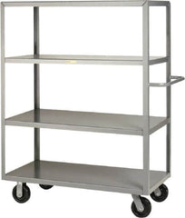 Little Giant - 3,600 Lb Capacity, 4 Shelf, Steel Shelf Truck - 53-1/2" Long x 24" Wide x 65" High, 6" Diam Phenolic Wheels - Americas Tooling