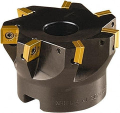 Seco - 7 Inserts, 63mm Cut Diam, 22mm Arbor Diam, 8mm Max Depth of Cut, Indexable Square-Shoulder Face Mill - 90° Lead Angle, 40mm High, SONX 09T3 Insert Compatibility, Series Mini Square - Americas Tooling