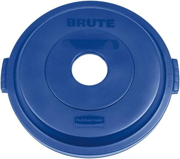 Rubbermaid - Round Lid for Use with 32 Gal Round Recycle Containers - Blue, Plastic, For 2632 Brute Trash Cans - Americas Tooling