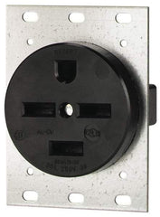 Cooper Wiring Devices - 250 VAC, 30 Amp, 15-30R NEMA Configuration, Black, Industrial Grade, Self Grounding Single Receptacle - 1 Phase, 3 Poles, 4 Wire, Flush Mount - Americas Tooling