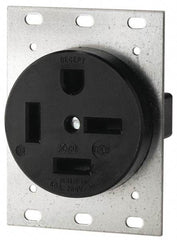 Cooper Wiring Devices - 250 VAC, 50 Amp, 15-50R NEMA Configuration, Black, Industrial Grade, Self Grounding Single Receptacle - 1 Phase, 3 Poles, 4 Wire, Flush Mount - Americas Tooling