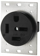 Cooper Wiring Devices - 250 VAC, 60 Amp, 15-60R NEMA Configuration, Black, Industrial Grade, Self Grounding Single Receptacle - 1 Phase, 3 Poles, 4 Wire, Flush Mount - Americas Tooling