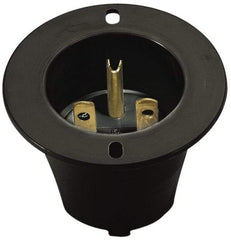 Cooper Wiring Devices - 125 VAC, 20 Amp, 5-20 NEMA, Straight, Self Grounding, Industrial Grade Connector - 2 Pole, 3 Wire, 1 Phase, Nylon, Black, White - Americas Tooling