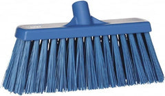 Vikan - 12" Heavy Duty Synthetic Push Broom - 4" Bristle Length, Plastic Block, European Threaded Handle Connection - Americas Tooling