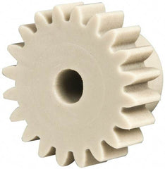 Made in USA - 24 Pitch, 0.833" Pitch Diam, 0.917" OD, 20 Tooth Spur Gear - 1/4" Face Width, 3/16" Bore Diam, 35/64" Hub Diam, 20° Pressure Angle, Acetal - Americas Tooling