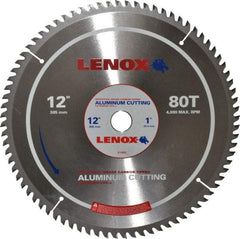 Lenox - 12" Diam, 1" Arbor Hole Diam, 80 Tooth Wet & Dry Cut Saw Blade - Titanium Carbide-Tipped, General Purpose Action, Standard Round Arbor - Americas Tooling