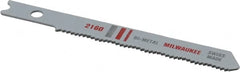 Milwaukee Tool - 2-3/4" Long, 24 Teeth per Inch, Bi-Metal Jig Saw Blade - Toothed Edge, 0.2813" Wide x 0.047" Thick, U-Shank - Americas Tooling